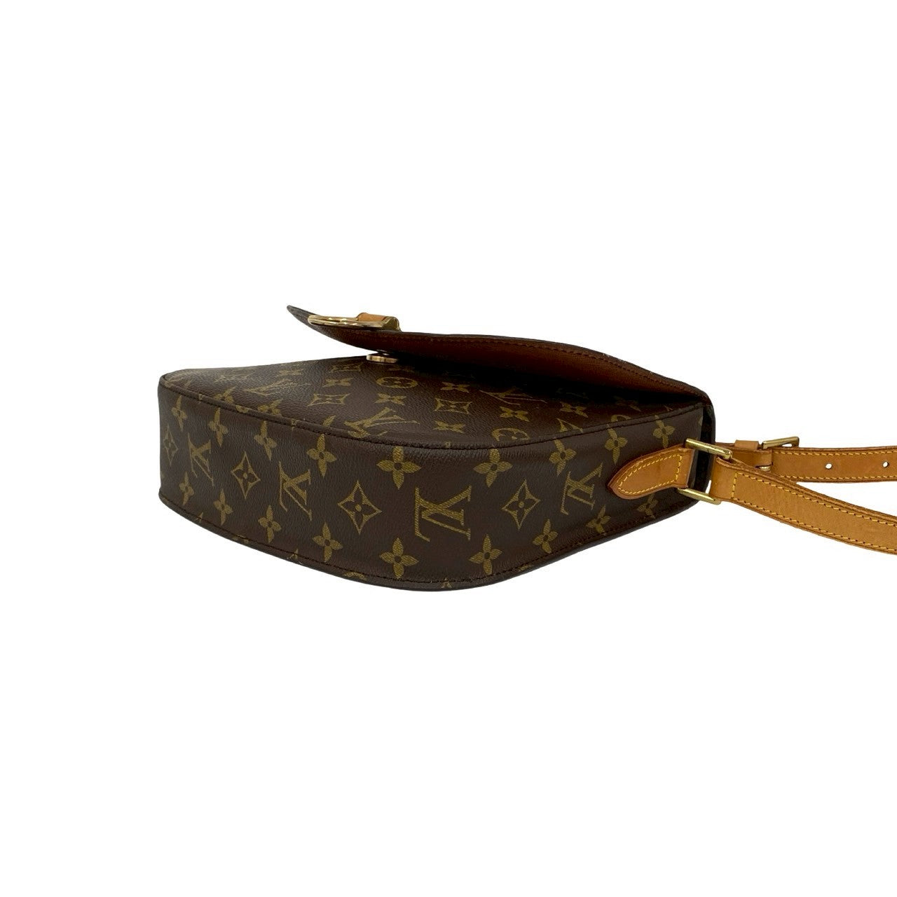 LOUIS VUITTON Shoulder Bag leather Brown Monogram Saint-Cloud