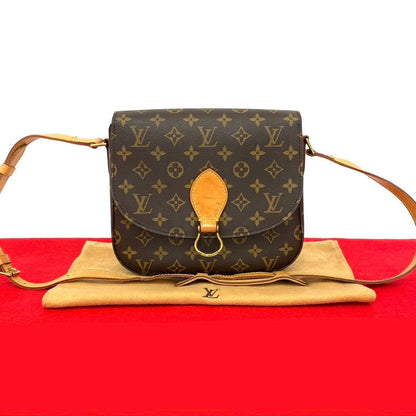LOUIS VUITTON Shoulder Bag leather Brown Monogram Saint-Cloud