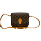 LOUIS VUITTON Shoulder Bag leather Brown Monogram Saint-Cloud