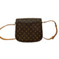 LOUIS VUITTON Shoulder Bag leather Brown Monogram Saint-Cloud