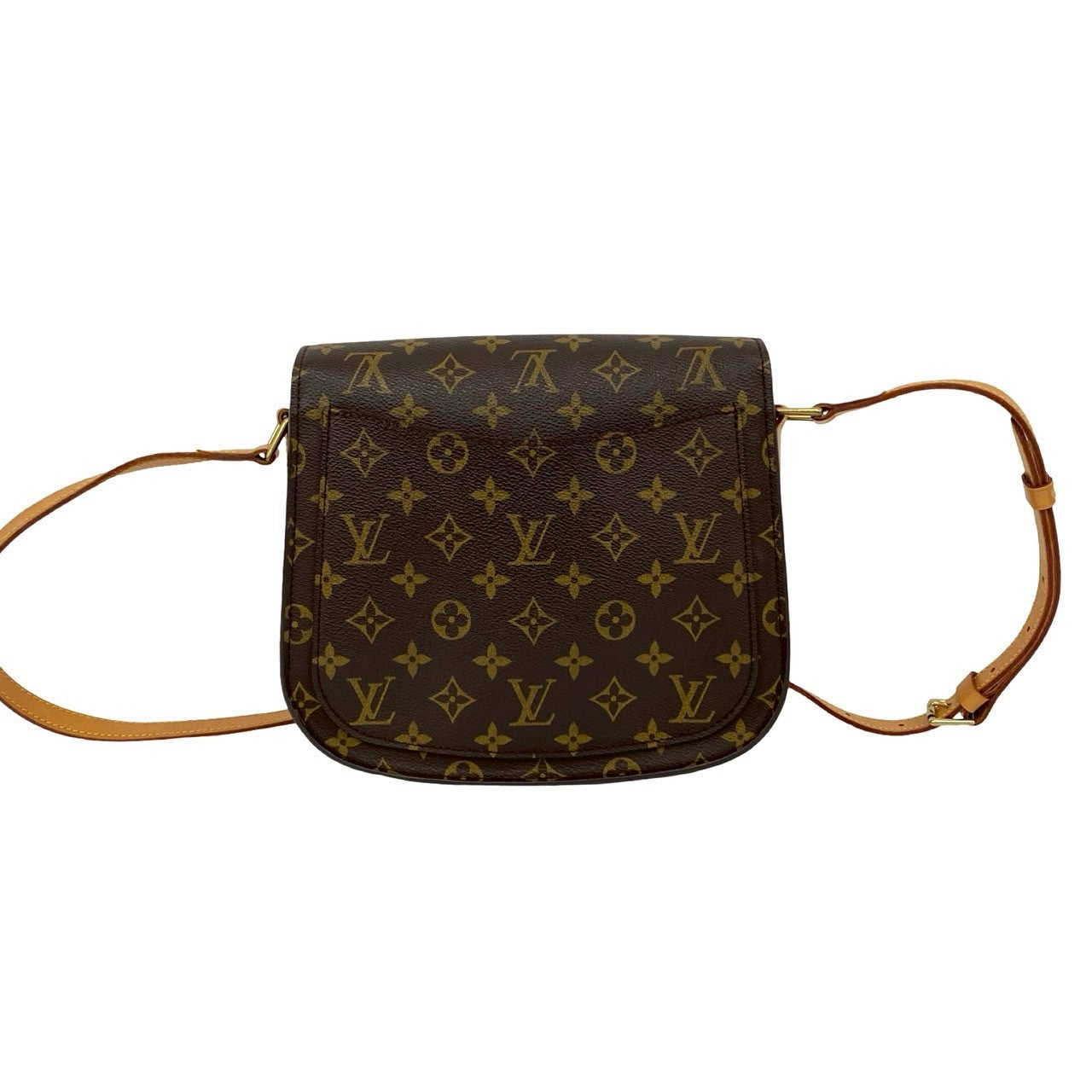 LOUIS VUITTON Shoulder Bag leather Brown Monogram Saint-Cloud