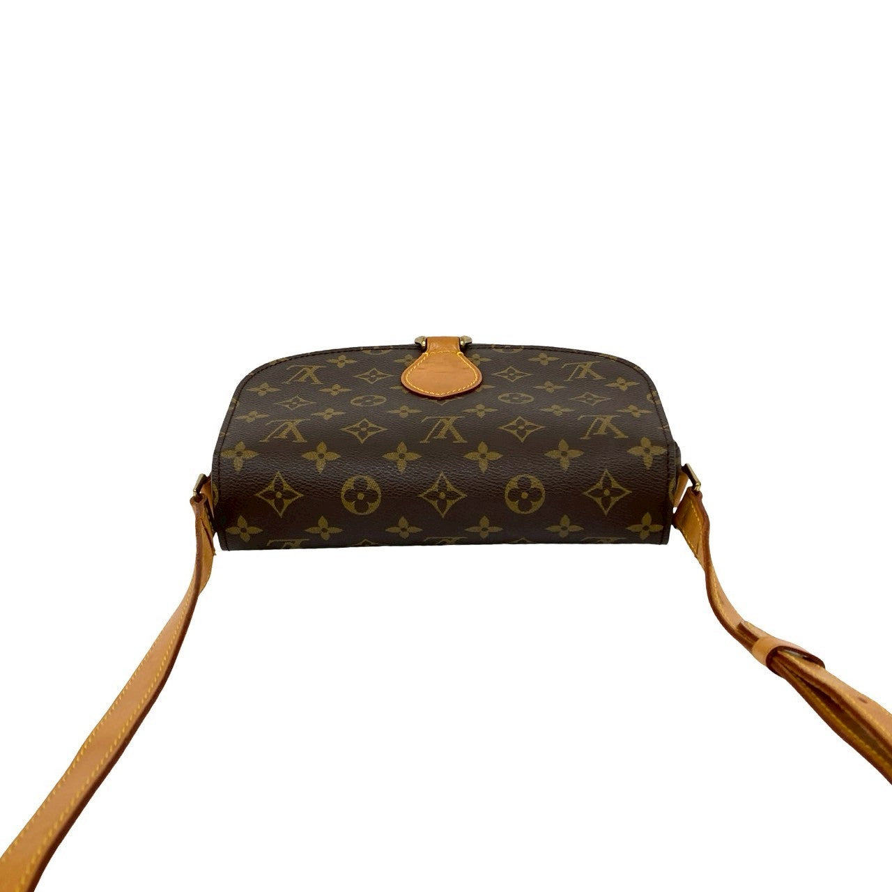 LOUIS VUITTON Shoulder Bag leather Brown Monogram Saint-Cloud