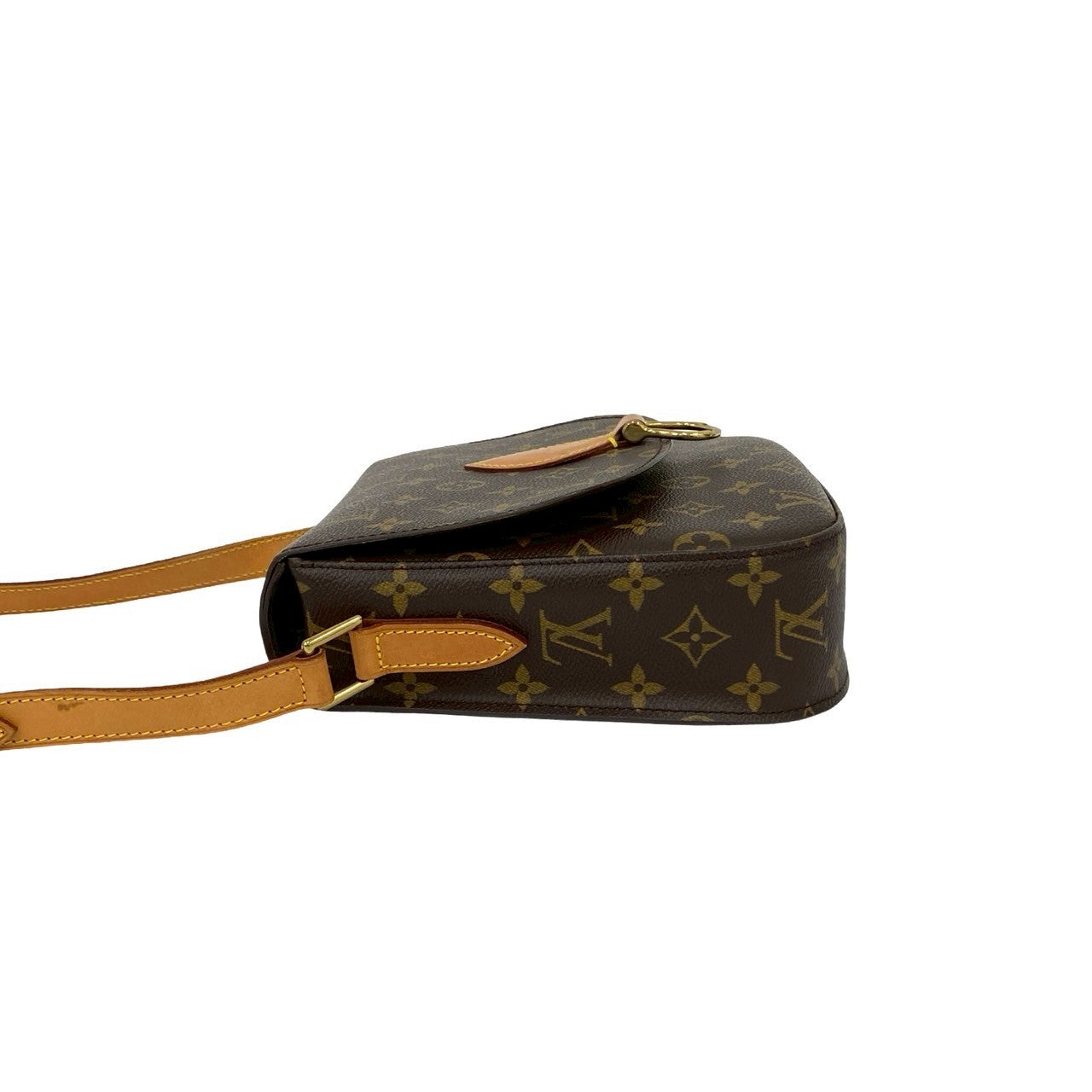 LOUIS VUITTON Shoulder Bag leather Brown Monogram Saint-Cloud