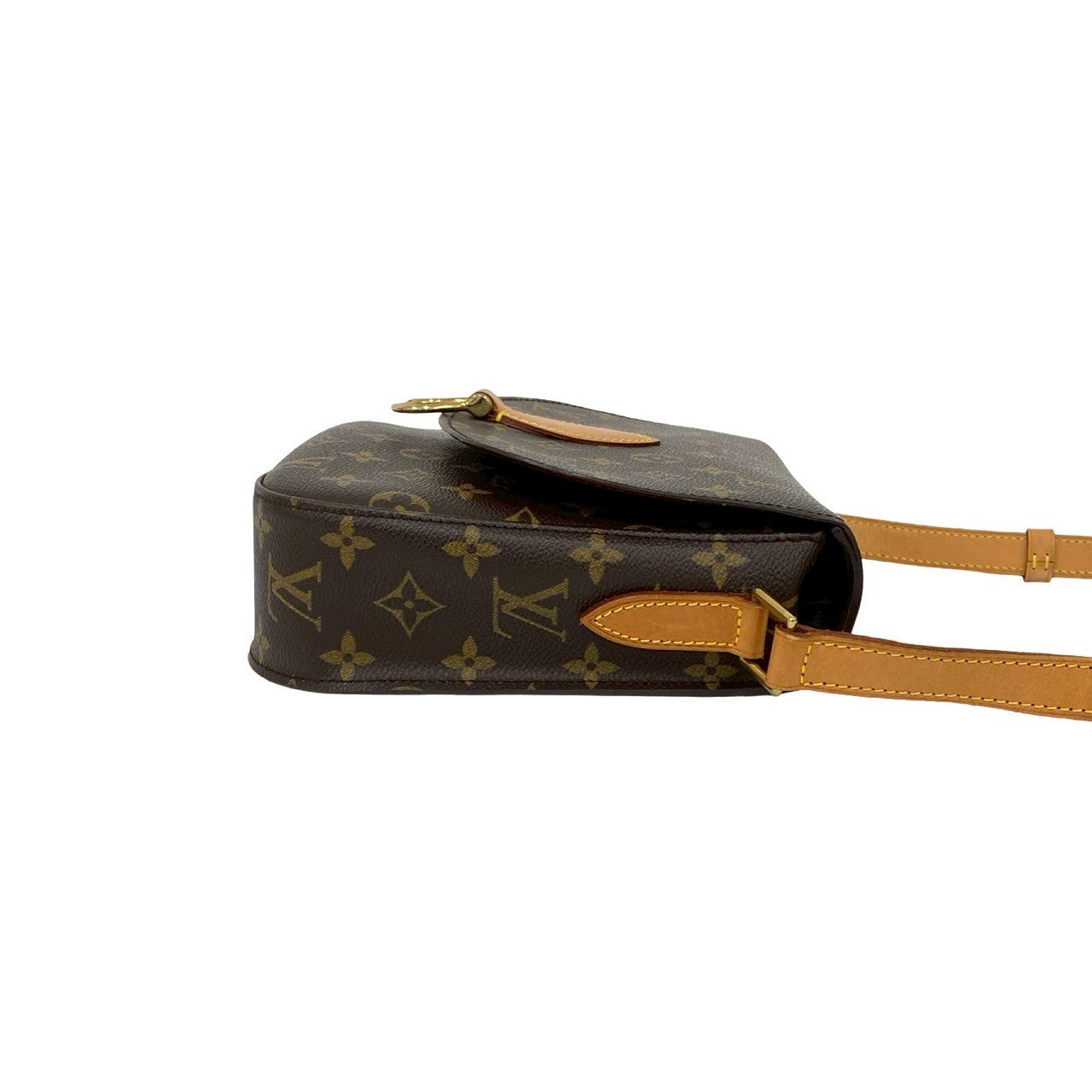 LOUIS VUITTON Shoulder Bag leather Brown Monogram Saint-Cloud