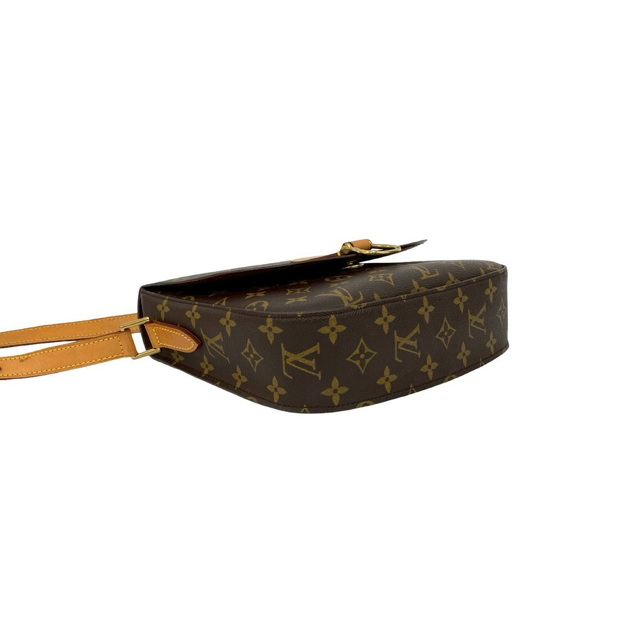 LOUIS VUITTON Shoulder Bag leather Brown Monogram Saint-Cloud