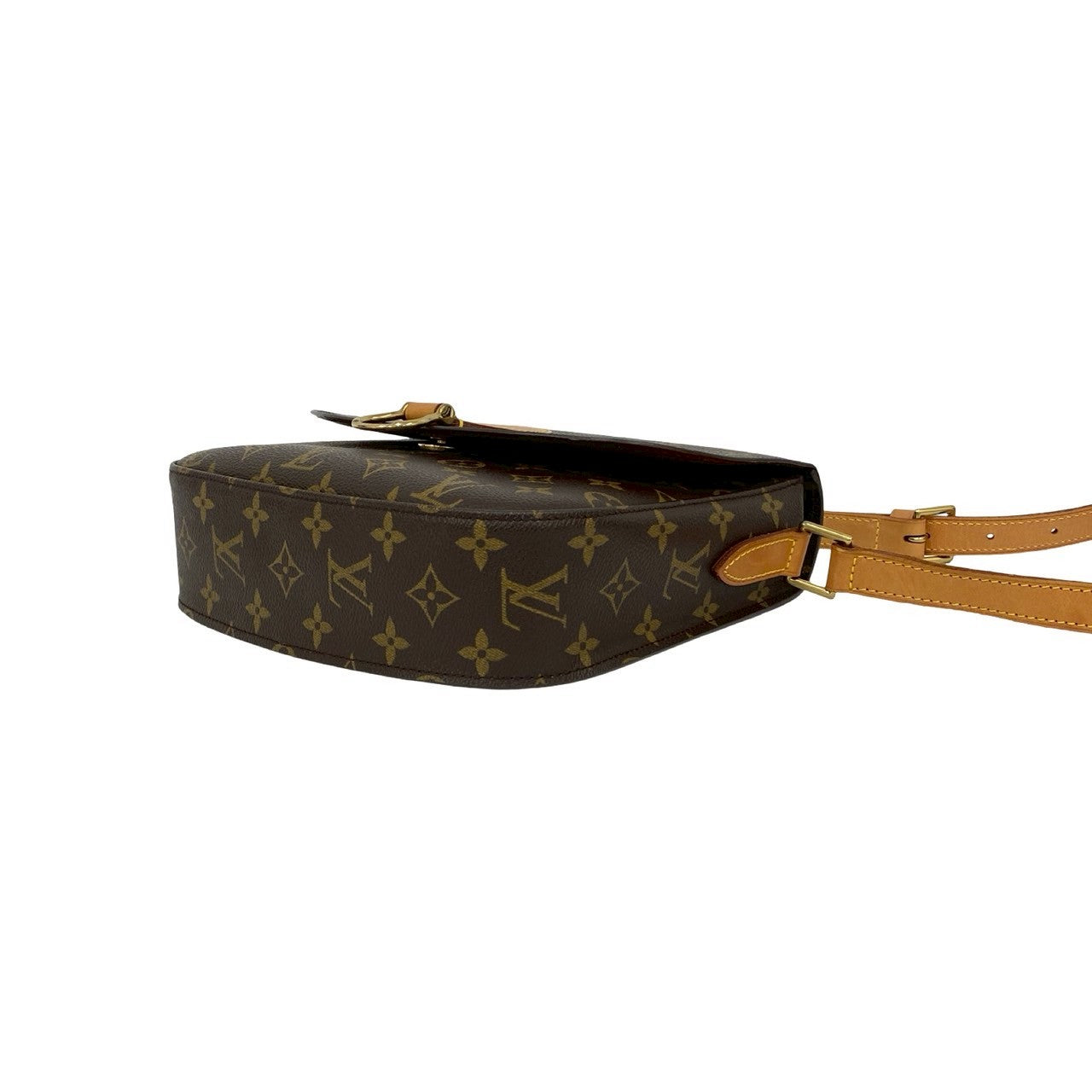 LOUIS VUITTON Shoulder Bag leather Brown Monogram Saint-Cloud