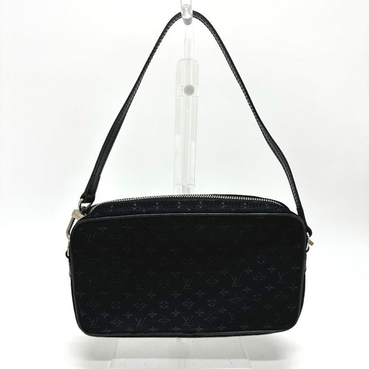 LOUIS VUITTON Shoulder Bag M92275 Satin black Monogram Satin Pochette Conte Do Fe Women Used Authentic