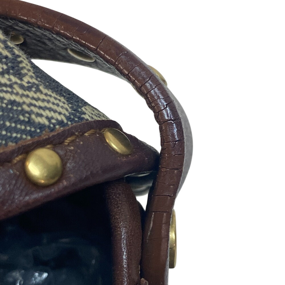 CELINE Shoulder Bag canvas Navy Paris Macadam