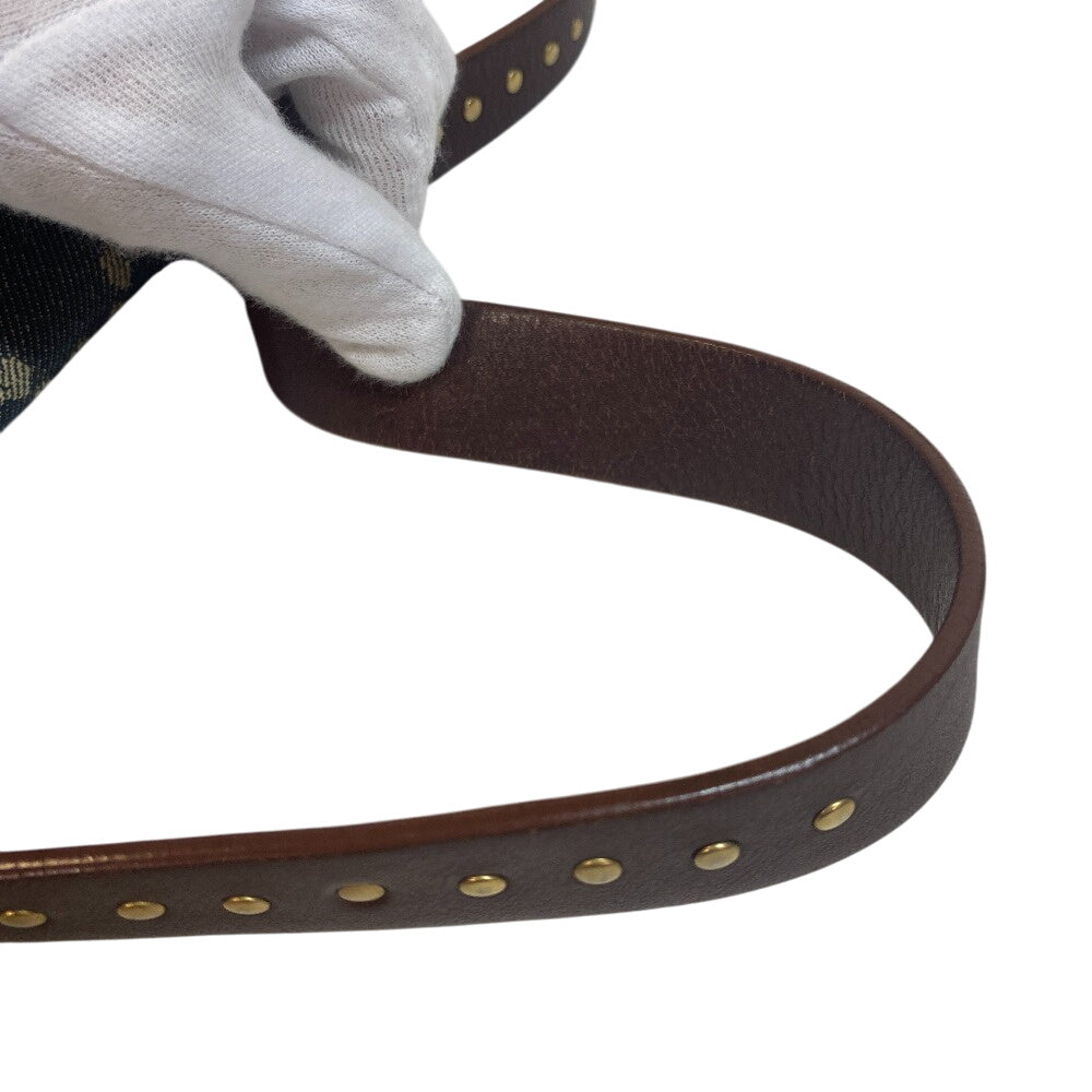 CELINE Shoulder Bag canvas Navy Paris Macadam