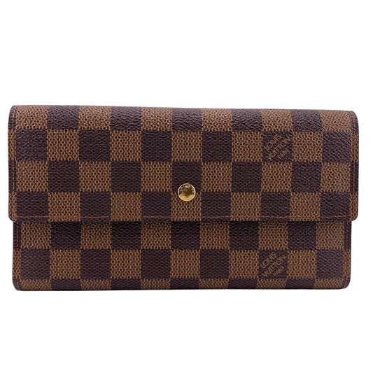 LOUIS VUITTON Long Wallet Purse N61217 Damier Brown Damier Portefeuille International