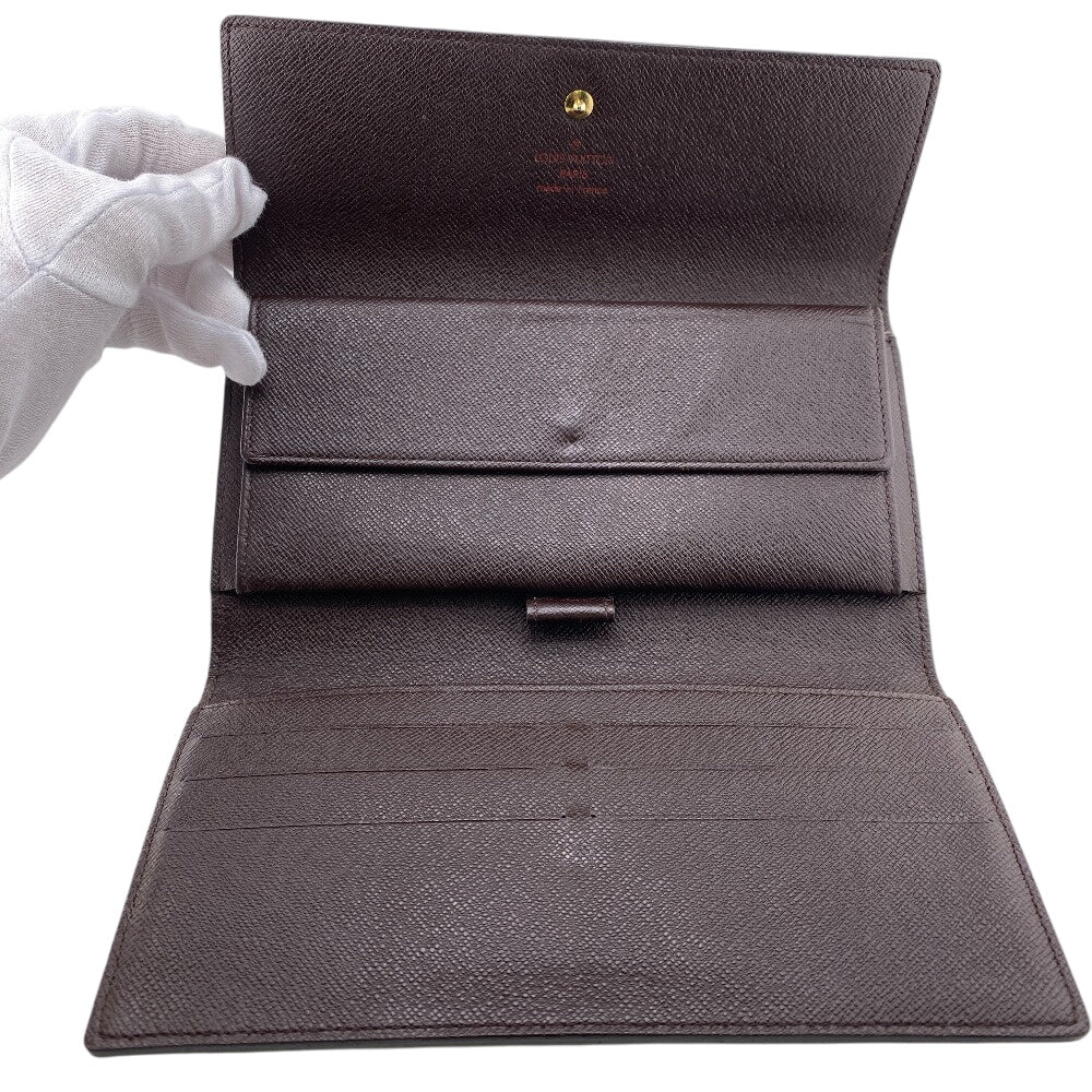 LOUIS VUITTON Long Wallet Purse N61217 Damier Brown Damier Portefeuille International