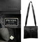 PRADA Shoulder Bag Leather, Nylon black PRADA logo Women Used Authentic
