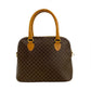 CELINE Handbag Leather, PVC Brown Macadam Blason Triomphe Pattern Women Used Authentic