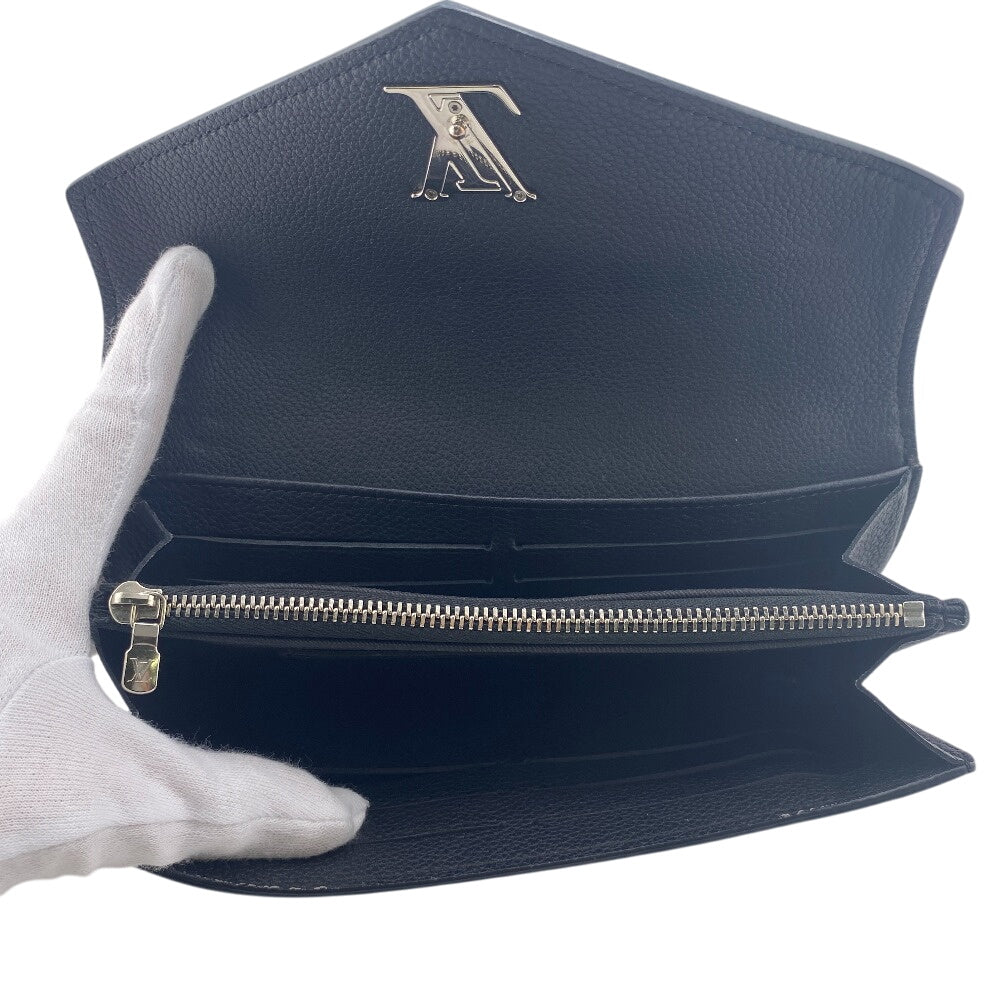 LOUIS VUITTON Long Wallet Purse M62530 leather black Portefeuille My Rock Me