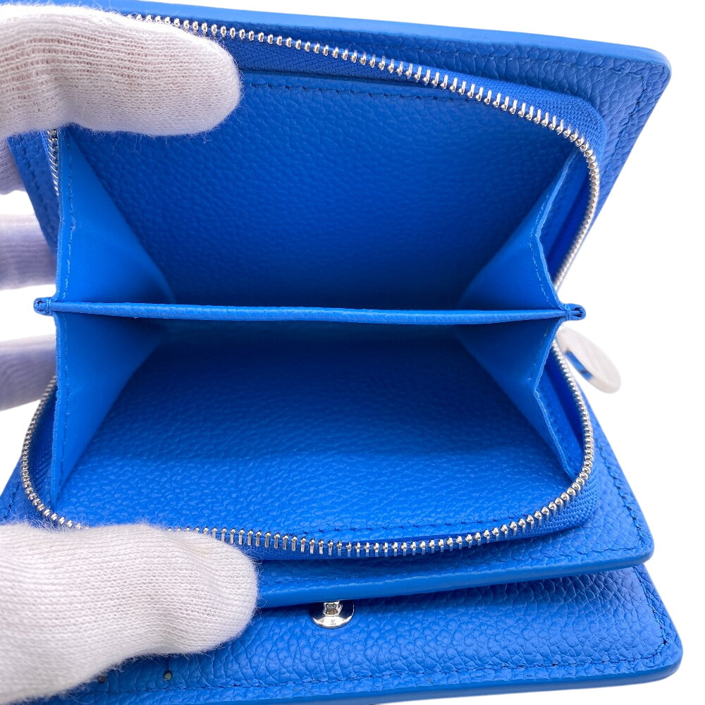 LOUIS VUITTON Bifold Wallet M82104 leather blue Monogram Ann Platt Portefeuille Clare