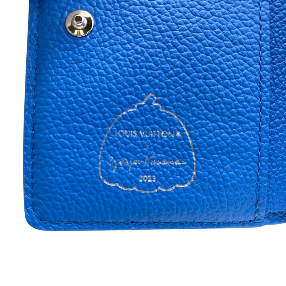 LOUIS VUITTON Bifold Wallet M82104 leather blue Monogram Ann Platt Portefeuille Clare