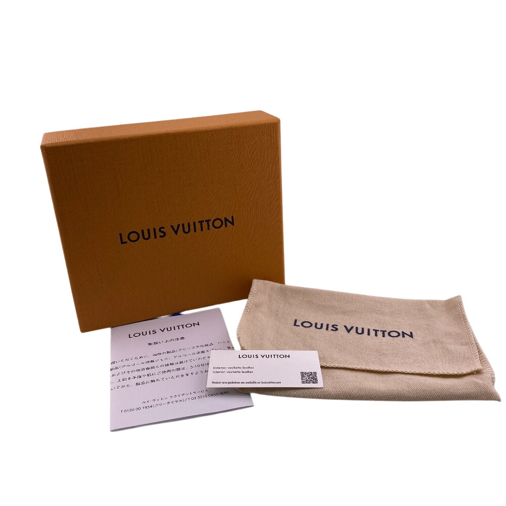 LOUIS VUITTON Bifold Wallet M82104 leather blue Monogram Ann Platt Portefeuille Clare