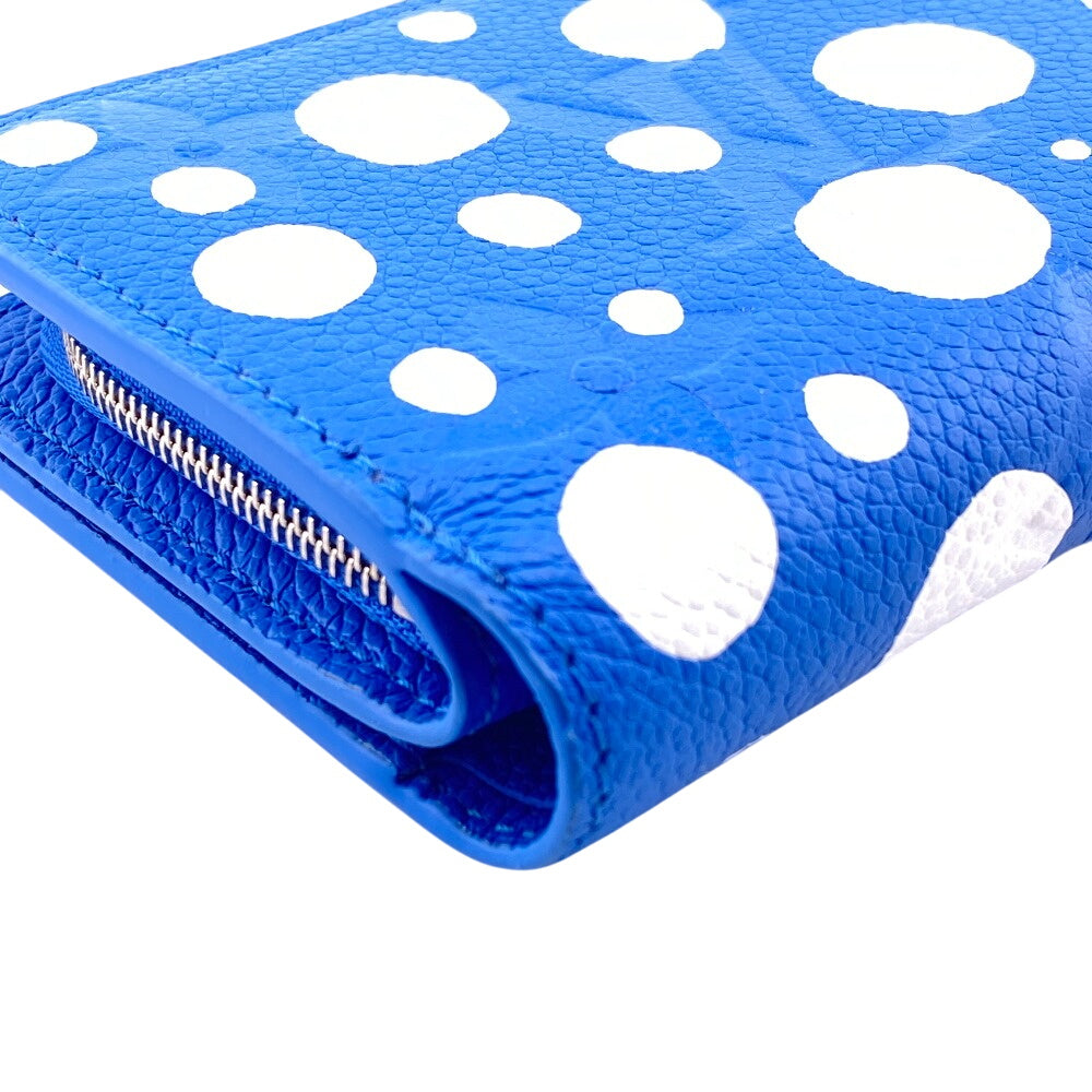 LOUIS VUITTON Bifold Wallet M82104 leather blue Monogram Ann Platt Portefeuille Clare