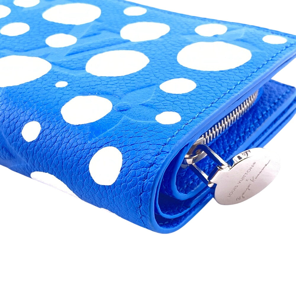 LOUIS VUITTON Bifold Wallet M82104 leather blue Monogram Ann Platt Portefeuille Clare