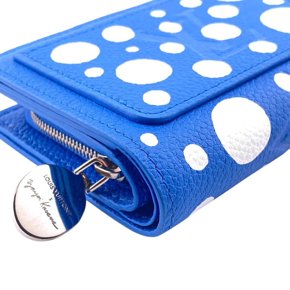 LOUIS VUITTON Bifold Wallet M82104 leather blue Monogram Ann Platt Portefeuille Clare