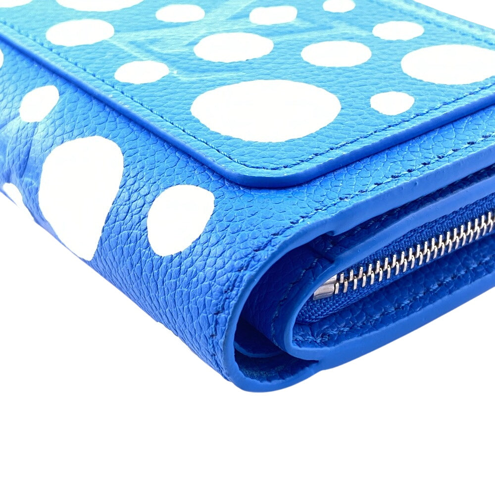 LOUIS VUITTON Bifold Wallet M82104 leather blue Monogram Ann Platt Portefeuille Clare