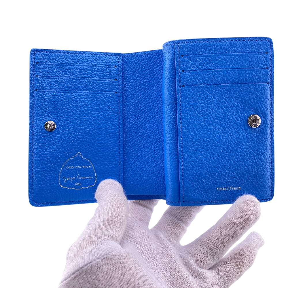 LOUIS VUITTON Bifold Wallet M82104 leather blue Monogram Ann Platt Portefeuille Clare