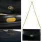 GUCCI Shoulder Bag leather black logo Metal Women Used Authentic
