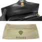GUCCI Shoulder Bag leather black logo Metal Women Used Authentic