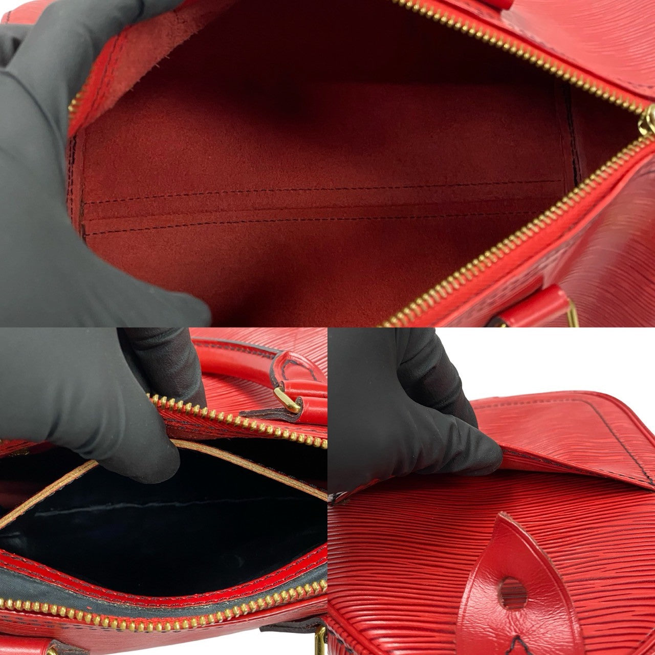 LOUIS VUITTON Handbag M43017 leather Red Epi Speedy 25 Women Used Authentic