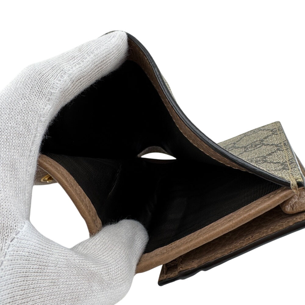 GUCCI Bifold Wallet GG Supreme canvas, leather beige GG Supreme