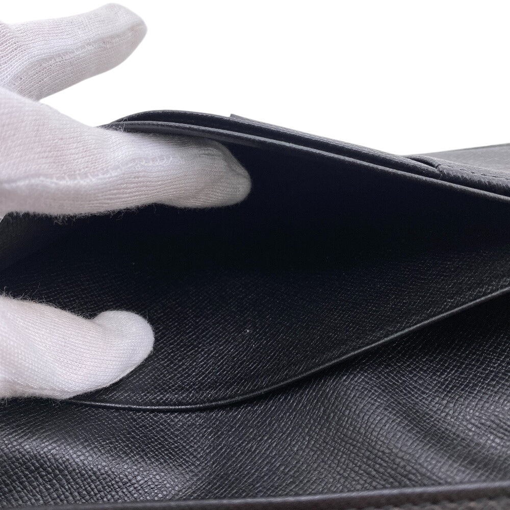LOUIS VUITTON Long Wallet Purse M30501 Taiga, Leather black Taiga Portefeuille Brazza