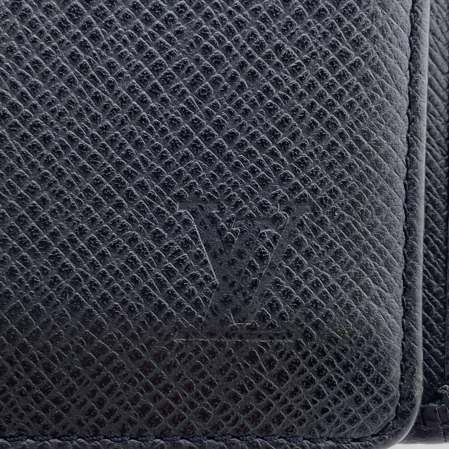 LOUIS VUITTON Long Wallet Purse M30501 Taiga, Leather black Taiga Portefeuille Brazza