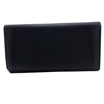 LOUIS VUITTON Long Wallet Purse M30501 Taiga, Leather black Taiga Portefeuille Brazza