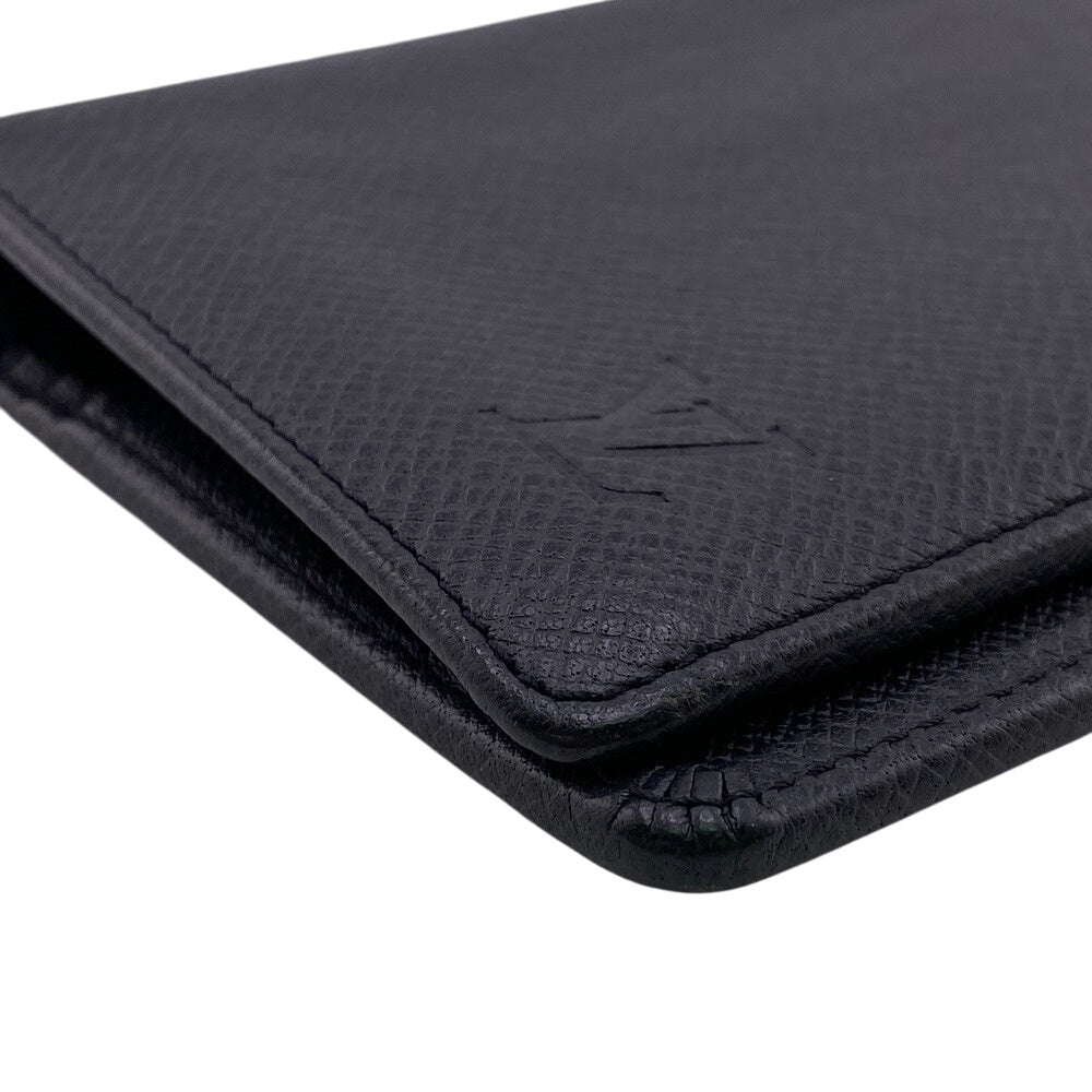 LOUIS VUITTON Long Wallet Purse M30501 Taiga, Leather black Taiga Portefeuille Brazza