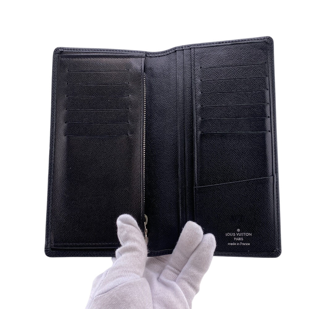 LOUIS VUITTON Long Wallet Purse M30501 Taiga, Leather black Taiga Portefeuille Brazza