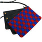 CELINE Shoulder Bag Leather, Cotton black Houndstooth pattern trio Women Used Authentic