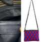 CELINE Shoulder Bag Leather, Cotton black Houndstooth pattern trio Women Used Authentic