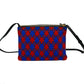 CELINE Shoulder Bag Leather, Cotton black Houndstooth pattern trio Women Used Authentic