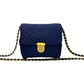 PRADA Shoulder Bag Nylon Navy PRADA logo Metal Women Used Authentic