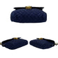 PRADA Shoulder Bag Nylon Navy PRADA logo Metal Women Used Authentic