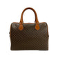CELINE Handbag Leather, PVC Brown Macadam Blazon Pattern Triomphe logo Metal Women Used Authentic