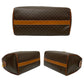 CELINE Handbag Leather, PVC Brown Macadam Blazon Pattern Triomphe logo Metal Women Used Authentic