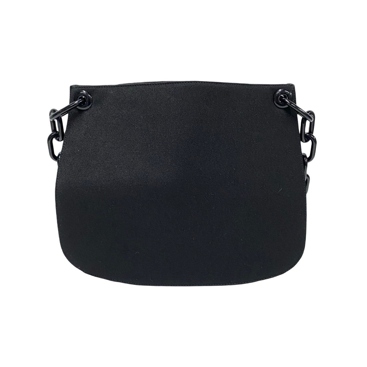 PRADA Shoulder Bag Canvas, Plastic black PRADA triangle logo Women Used Authentic