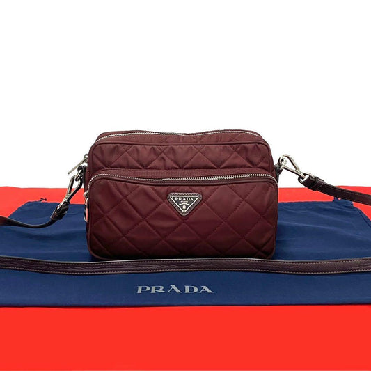 PRADA Shoulder Bag Nylon Bordeaux