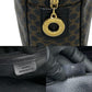 CELINE Handbag Leather, PVC black Macadam Blason Triomphe Pattern Women Used Authentic