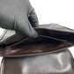 CELINE Shoulder Bag leather Brown Triomphe Metal Women Used Authentic
