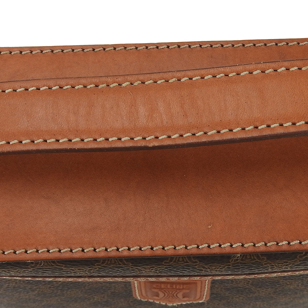 CELINE Handbag PVC, Leather Brown Macadam Women Used Authentic