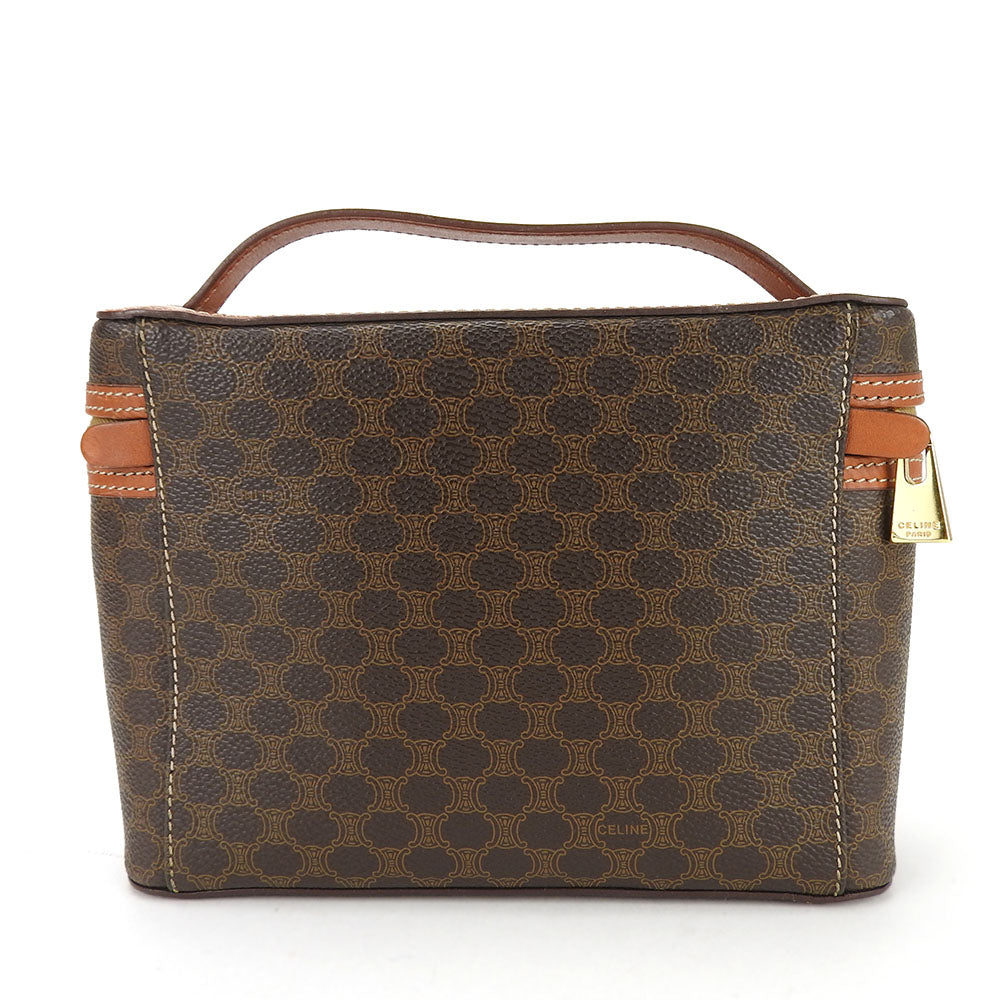 CELINE Handbag PVC, Leather Brown Macadam Women Used Authentic