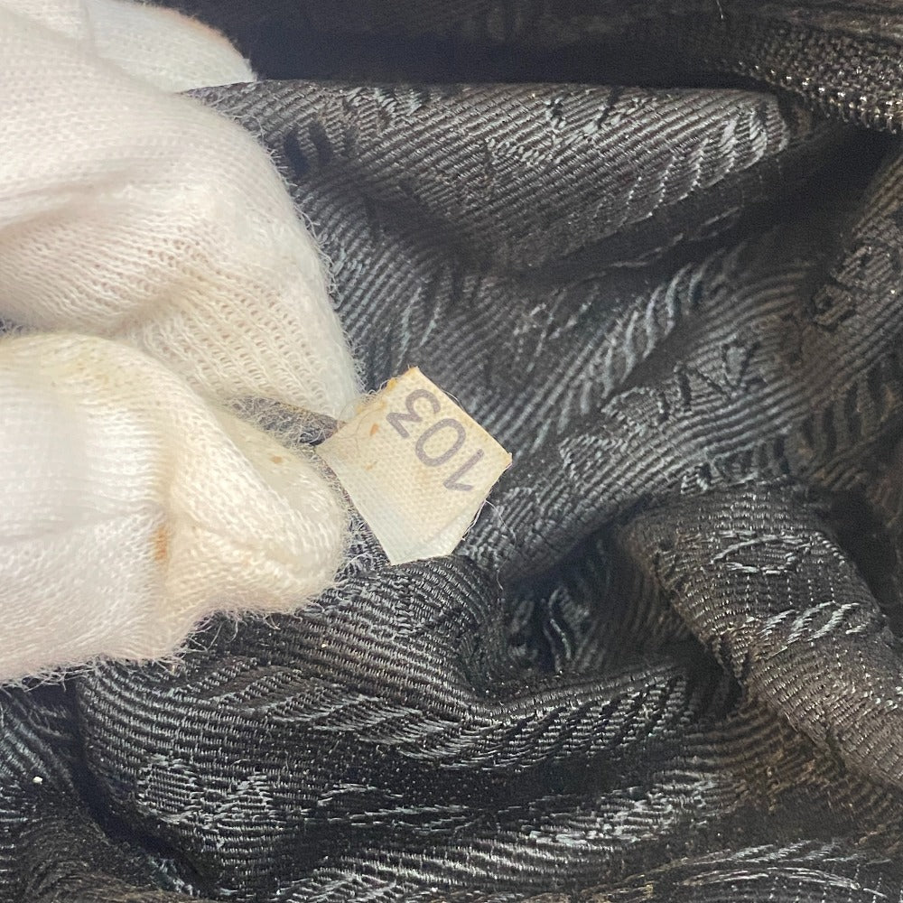 PRADA Shoulder Bag Nylon, Leather black Triangular plate