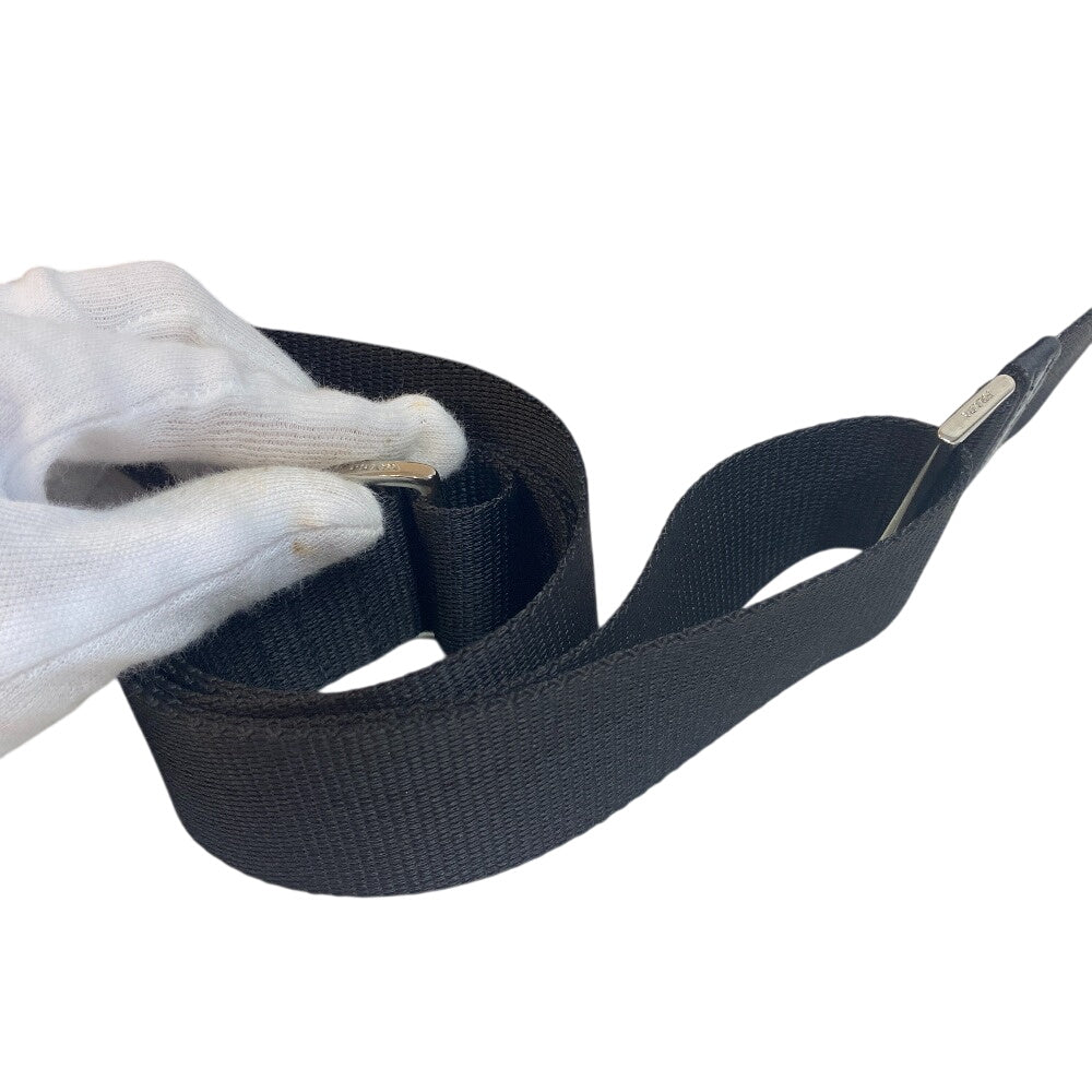 PRADA Shoulder Bag Nylon, Leather black Triangular plate
